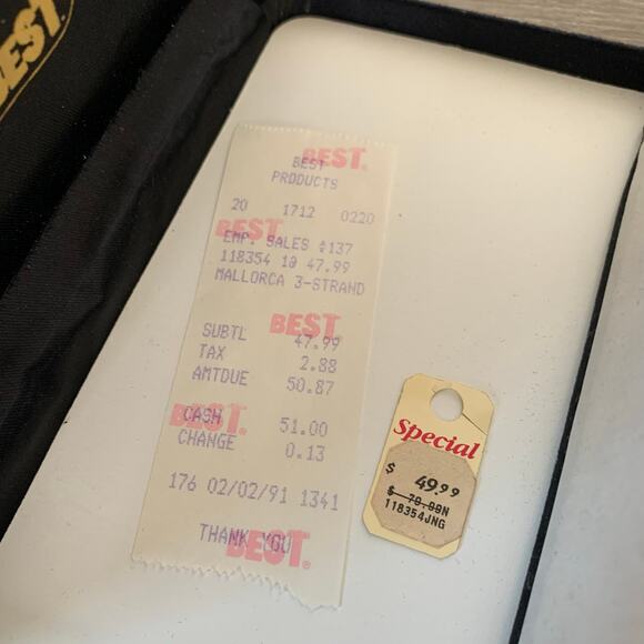 Vintage Mallorca Jewelry The First Lady Collection 3 Strand Faux Pearl Necklace - Picture 7 of 7